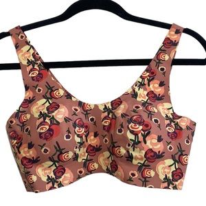 Knix x Anna Sui LuxeLift Pullover Bra Medium Pink Yellow Floral Tank Wireless